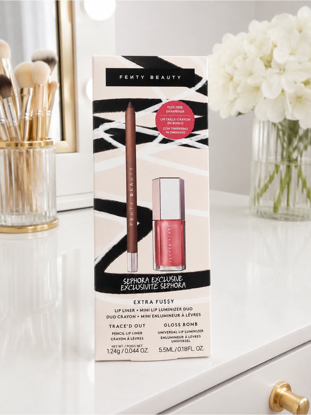 Fenty Beauty Extra Fussy Lip Liner & Mini Gloss Duo - Rose